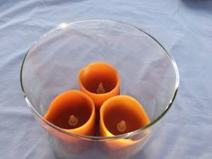 Candle Holder with 3 realistic Wax Candles (Tucson)