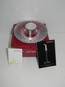 New In Box Orrefors Crystal Discus Votive Candle Holder (Eagan)