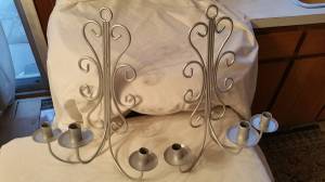 Pair of Silver Wall Candle Holders - reduced (Warren)