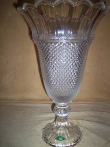 Spectacular Large Shannon Lead Crystal Vase Retail 150 New (Lead Mine Rd.)