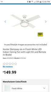 44 inch Dempsey Hunter ceiling fan (Columbus, Ga)