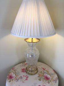 Waterford Crystal Table Lamp with Shade. Made in Ireland.
