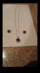 Kays silver earrings and necklace set (Cambridge)