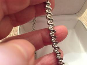 Sterling silver 1/4 ct diamond tennis bracelet (N Hurstbourne Ln)