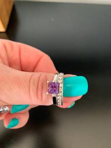 1 1/4 Carat Alexandrite Engagement Ring and 3/4 Carat Diamond Band (Lafayette)