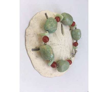 Chunky Amazonite and Carnelian Bracelet