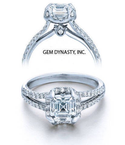 2.00ct Asscher Cut Diamond Engagement Ring