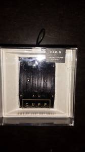 Carin cuff Smart Leather Bracelet Black Genuine Emergency Elderly NEW (Midtown)