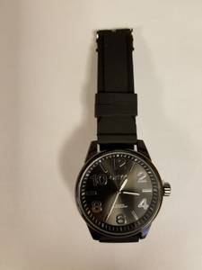 Men's Black Quartz Onyk Wristwatch Watch w/ Bold 2 inch face!