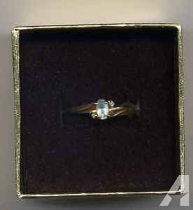 Promise ring 14kt Gold Aquamarine & Diamond Ring