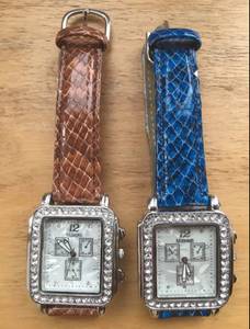 Set Of (2) Women's Kessaris Wrist Watch; Blue And Tan (Springfield, PA)