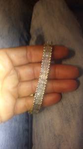 Gold plated real diamond bracelet
