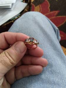 10 k ring with 5 gemstones. Valentine's day (St Matthews)