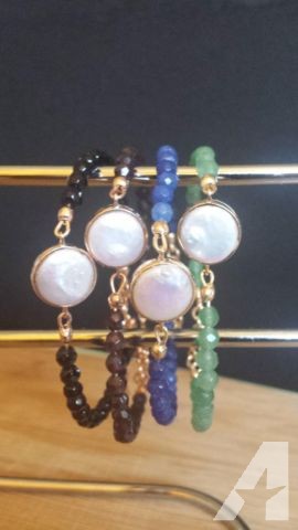 Handcrafted Sterling Silver Pearl & Bead Friendship Stacking Bracelets