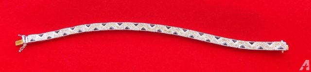 Women's Art Deco platinum, diamond and sapphire bracelet