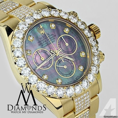 Rolex Daytona 40mm 16528 18k Yellow Gold Custom Diamonds Dial & Oyster Bracelet
