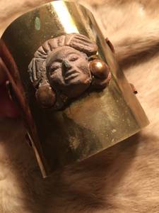Betancourt Mexico Mayan Cuff Bracelet Copper & Brass (Art Museum/Fairmount)