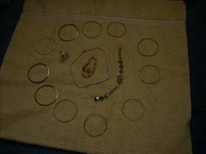 various costume jewelry BIG ring skull bracelet (colorado ave.)