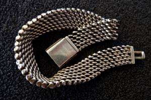 Solid Silver man's bracelet (Picture Rocks)