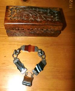 100+ Year Old Scottish Agate Bracelet in Sterling Late 1800s? (Manhattan KS)
