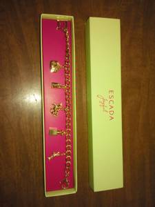 Escada Joyful Gold Bracelet With Charms NEW In The Box (El Paso East)