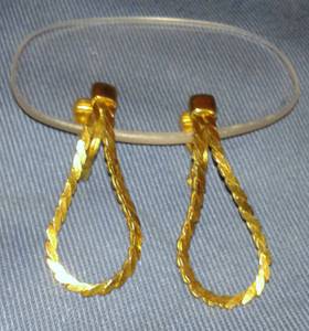MONET Vintage Serpentine Braided Link Chain Clip On Gold Tone Earrings