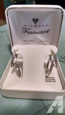 Diamond Fascination 14K Gold Diamond hoop earrings