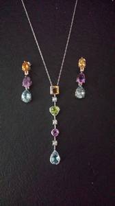Stunning Multi Gemstone Necklace and Earrings (Show Low, Arizona)