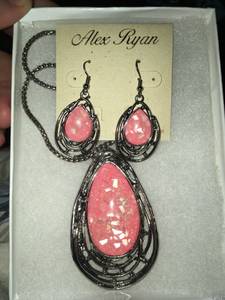Alex Ryan Coral necklace and earrings