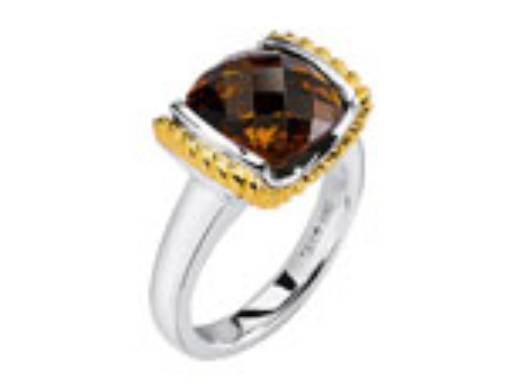 Ladies SS/18Y Gold Ring with Honey Citrine