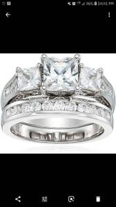size 6 engagement ring with wedding band set