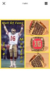 San Francisco 49ers Joe Montana HOF Induction Ring Size 11