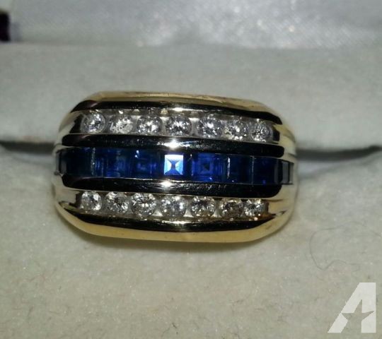 Mens Diamond/Saphire TwoToned wedding Ring size 10/11? PAYMENTS