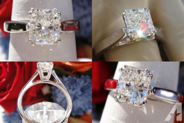 0.91CT Radiant Diamond Engagement Ring IGI Certified and Appraised