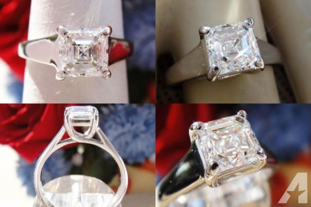 0.93CT Asscher Diamond Engagement Ring Certified and Appraised