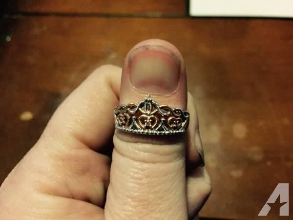 14K White & Rose Gold - Princess Tiara Ring