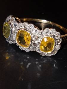 LOOK!!200 year old saphire/rose CUT DIAMOND ring.gia APPRAISED $4,585