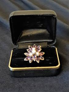 Unique exquisite Diamond and Amethyst Cocktail Ring