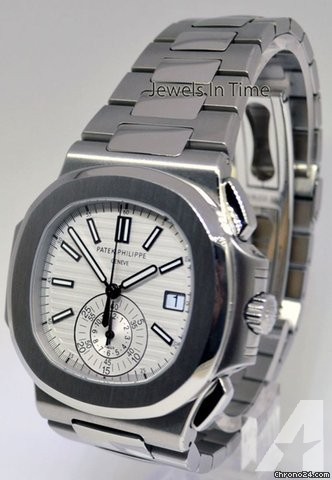 Patek Philippe Mens Nautilus Chronograph Watch Steel Box/Papers 5980/1A-019