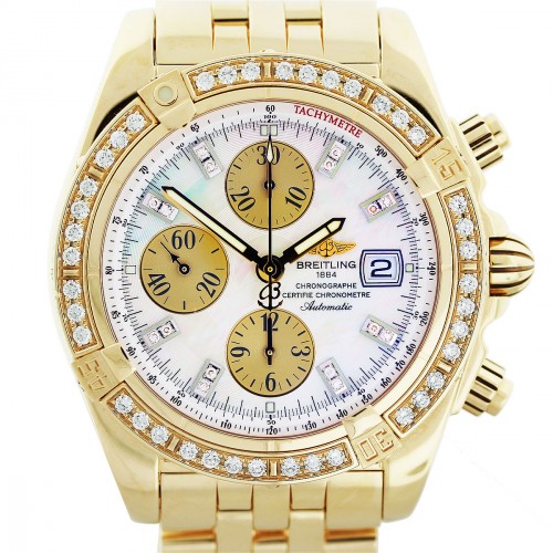 Breitling Chronomat Evolution K13356 Mother of Pearl Diamond Watch