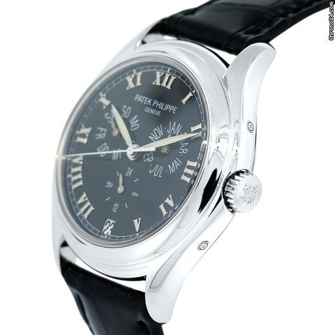 Patek Philippe 5035P Annual Calendar Black Roman Dial Mens Watch