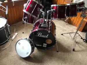 FOR SALE: 1998 Wine Red Pearl Export Series 7 Piece Drumset (Memphis, TN)