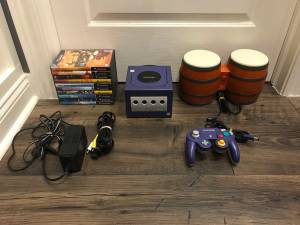 Complete Nintendo GameCube System with Donkey Kong Bongos and 10 Games