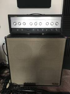 Silvertone 1485 head with 4x10 Weber cab and A&S roadcase (South Austin)