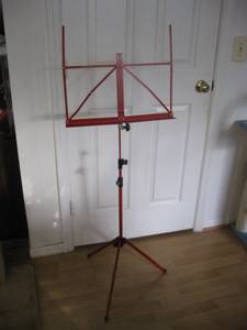 RED ADJUSTABLE MUSIC STAND. (Woodbridge. VA.)