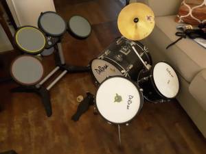 Derosa Kids Drum Set and Electronic Drum Set (Raleigh)