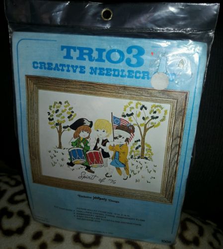 Vintage 1974 Trio 3 Creative Needle Craft Spirit of 76 Drums