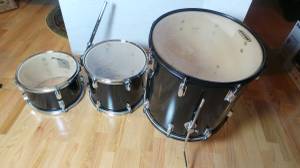 set ot 3 Drums + cymbal stand Sound Percussion good heads 16