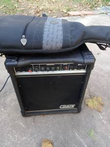 Samick guitar and Crate Amp, Fender soft case $175 for all (Aberdeen)