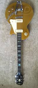 Agile 3010 gold-top electric guitar, tremolo, Seymour Duncan pickups.